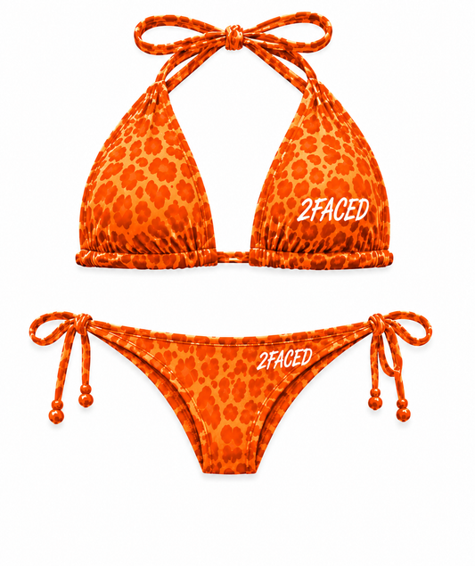 2FACED Split Energy Bikini – Orange Leopard