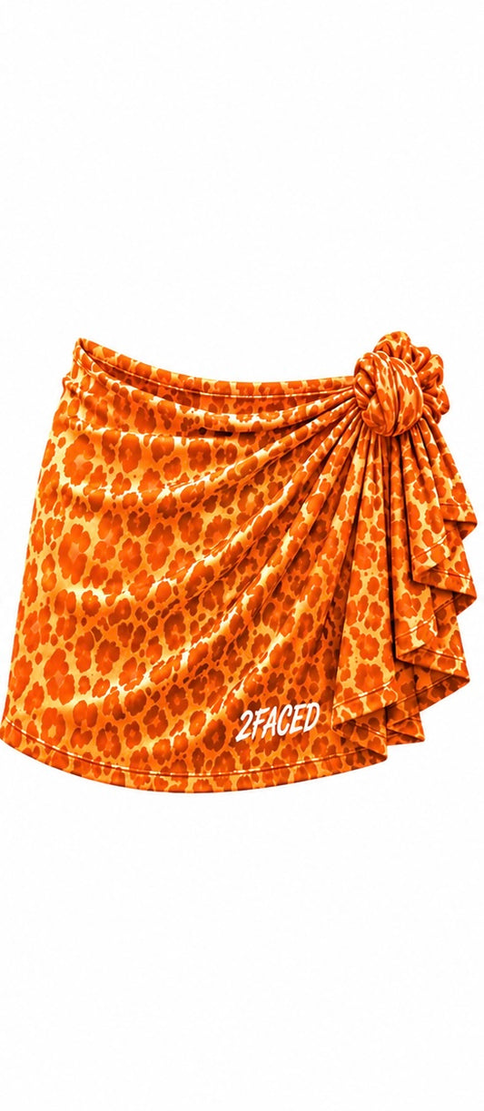 2FACED Split Energy Skirt – Orange Leopard